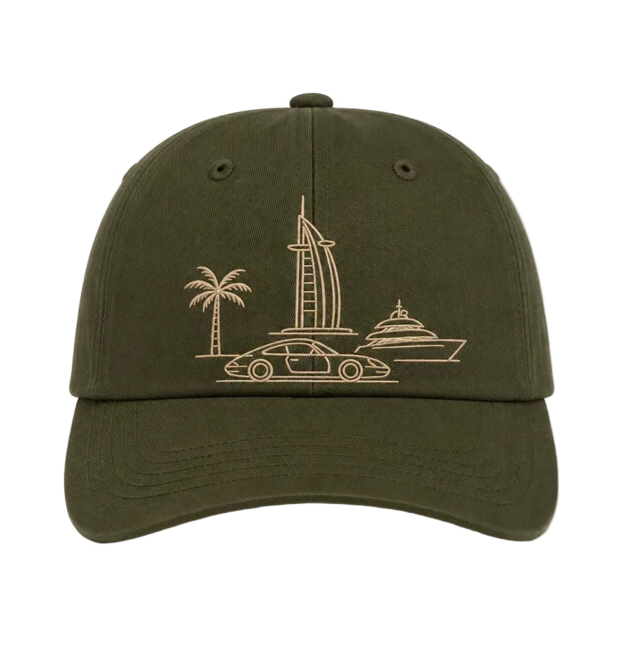 DUBAI CLUB CAP - OLIVE GREEN
