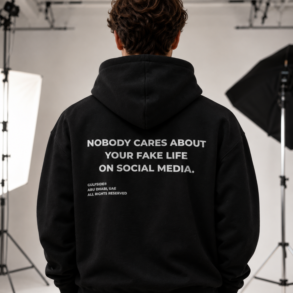 NOBODY CARES ABOUT YOUR FAKE LIFE ON SOCIAL MEDIA HOODIE