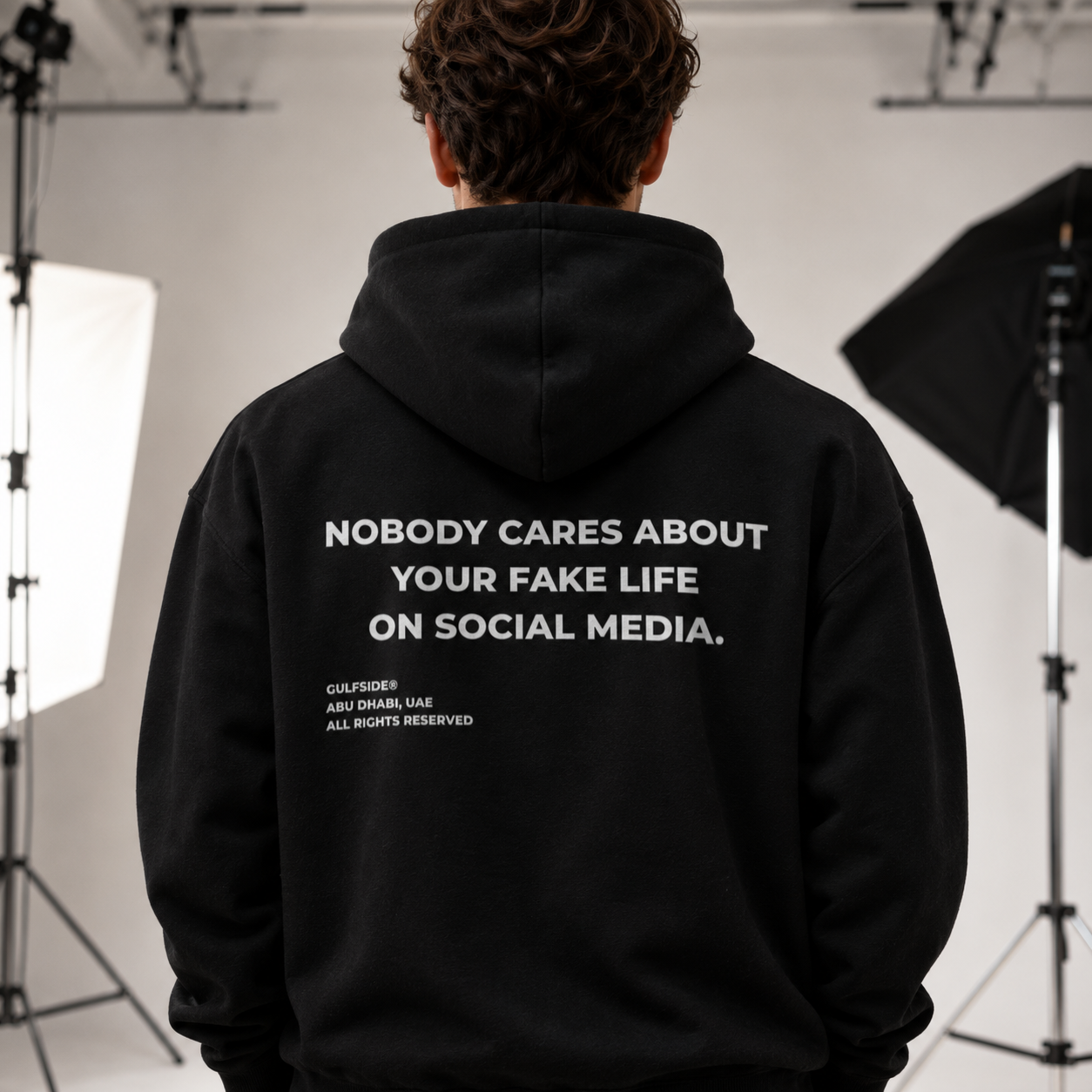 NOBODY CARES ABOUT YOUR FAKE LIFE ON SOCIAL MEDIA HOODIE