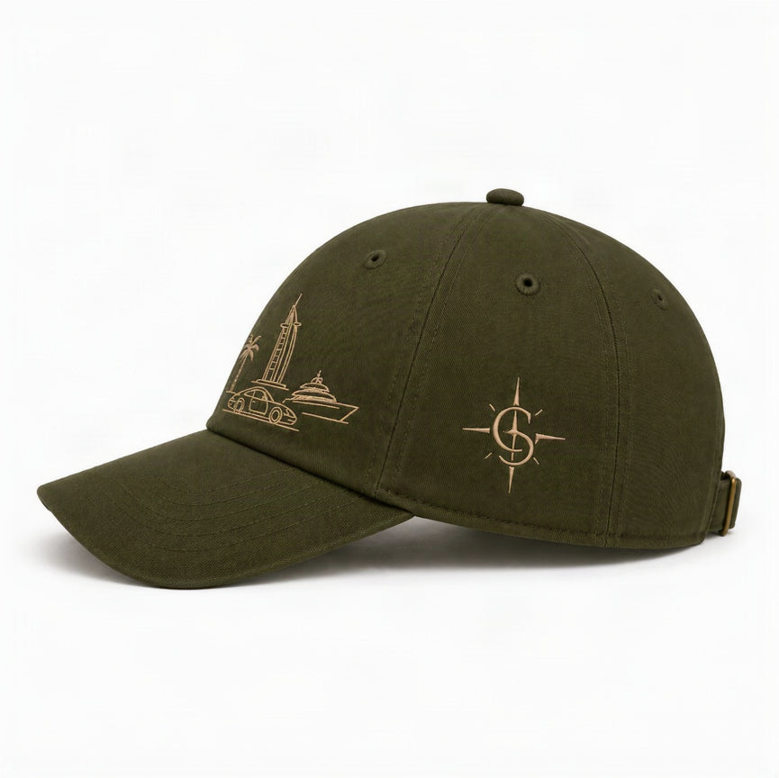 DUBAI CLUB CAP - OLIVE GREEN